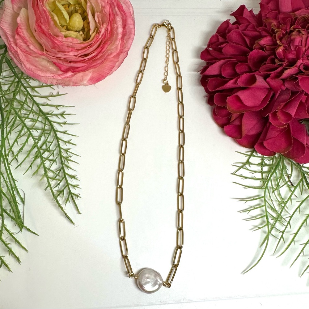 NEW⚜️Baroque Freshwater Pearl Chain Necklace